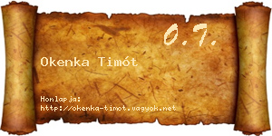 Okenka Timót névjegykártya